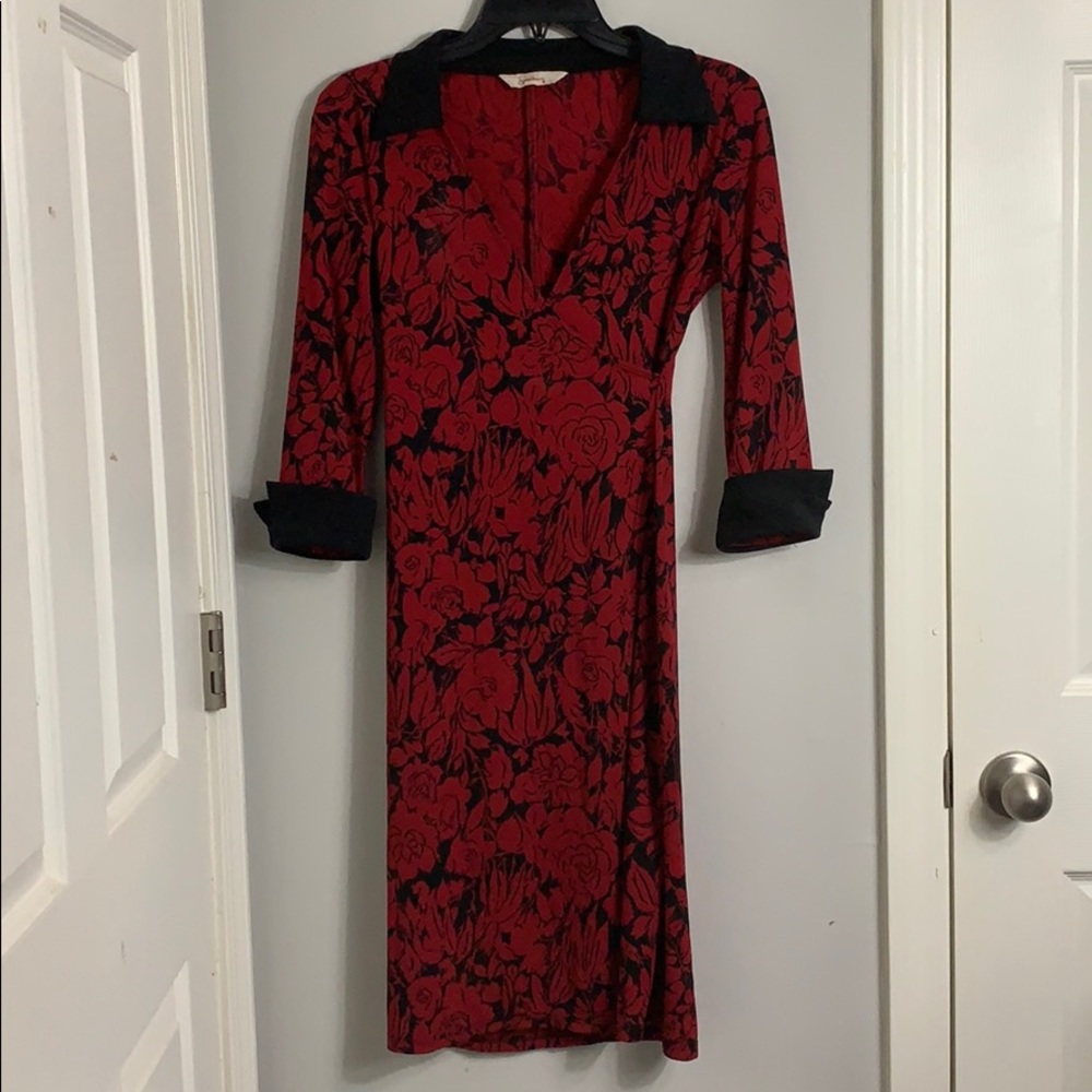 Red and black dress